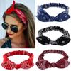 Women Elastic Hairbands Soft Solid Print Headbands Vintage Bow Hairbands Bandanas Girls Cross Knot Hair Accessories