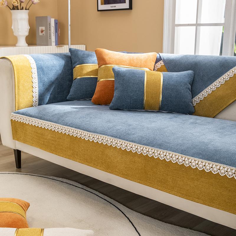 Сплошной цвет, высококачественный чехол для диванной подушки, тканевое полотенце, нескользящее, простой, современный, приятный для кожи, четырехсезонный, универсальный спинка