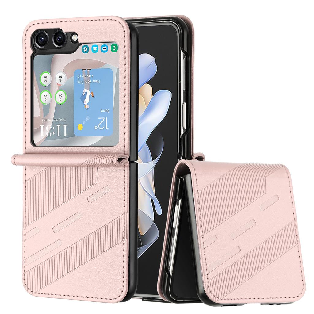 Кожаный флип-чехол для Samsung Galaxy Z Flip 6 Flip6 с отделением для кредитных карт, чехол для телефона, противоударный | Классический дизайн | 8 цветов