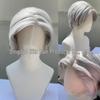 Charlie Sue 13x4 Короткий серебристо-серый кружевной парик – Свободная проборка, Стиль Канеки Кена, Высокотемпературный шелк.