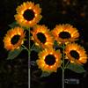 1pc Solar Realistic Sunflower Light Outdoor, Solar Garden Stake Lights Lawn Spike Lights Outdoor, Waterproof Sunflower Shape LED Landscape Lights