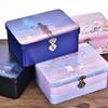 With Lock Key Tinplate Box Vintage Makeup Box High Quality Desktop Storage Case