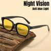 Square Frame Yellow Lens Night Vision Glasses for Men Women Blue Light Blocking Eye Protection Eyewear Unisex Fashion Glasses