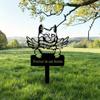 1pc Turkis Angora Cat Memorial Stake Black Metal Sympathy Sign Pet Grave Marker & Remembrance Stake Elegant Memorial Decoration