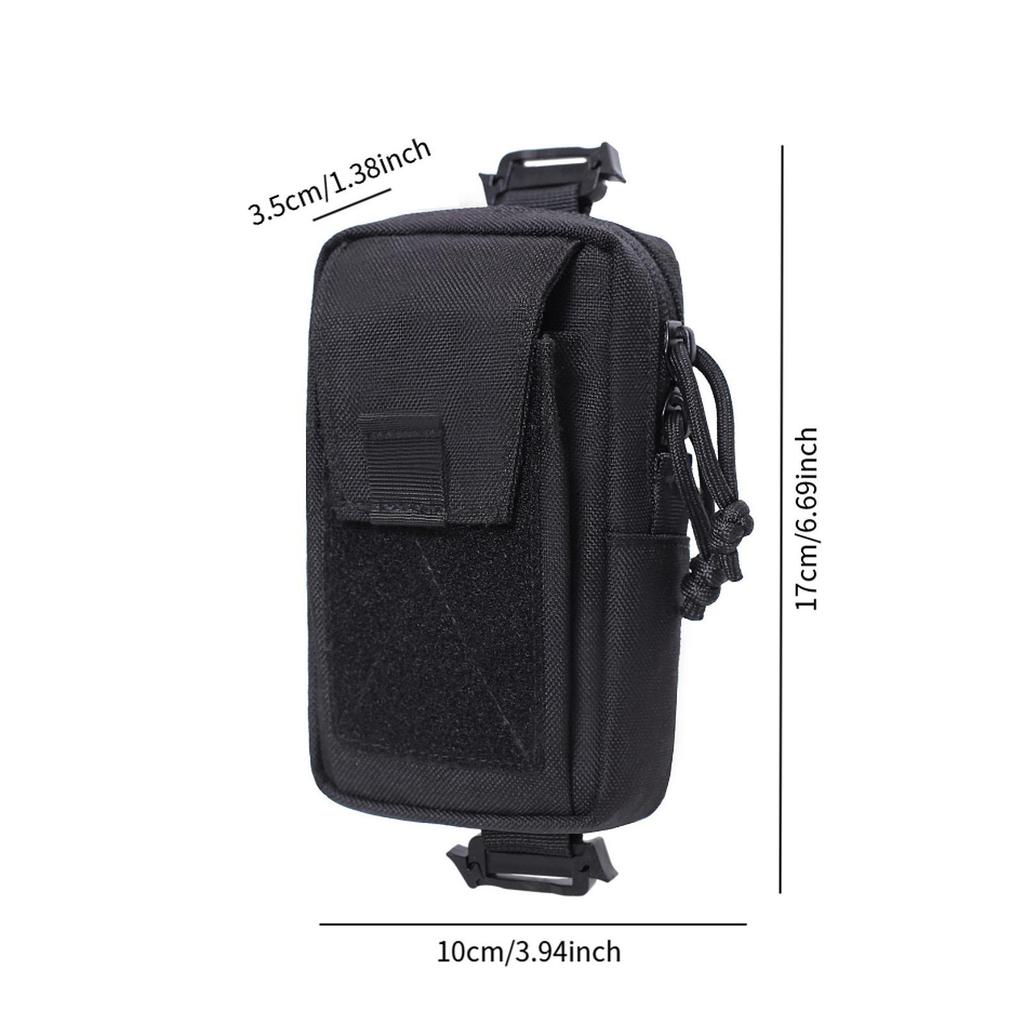 Backpack Strap Pouch Organizer Cell Phone for Vacation Outdoor Camping Black