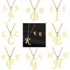 2023 New Student Earrings Cute Luxury Necklace Earrings Set A-Z Letter Necklace Earrings Set Decorations Hundred Match Three Pieces Set Earrings