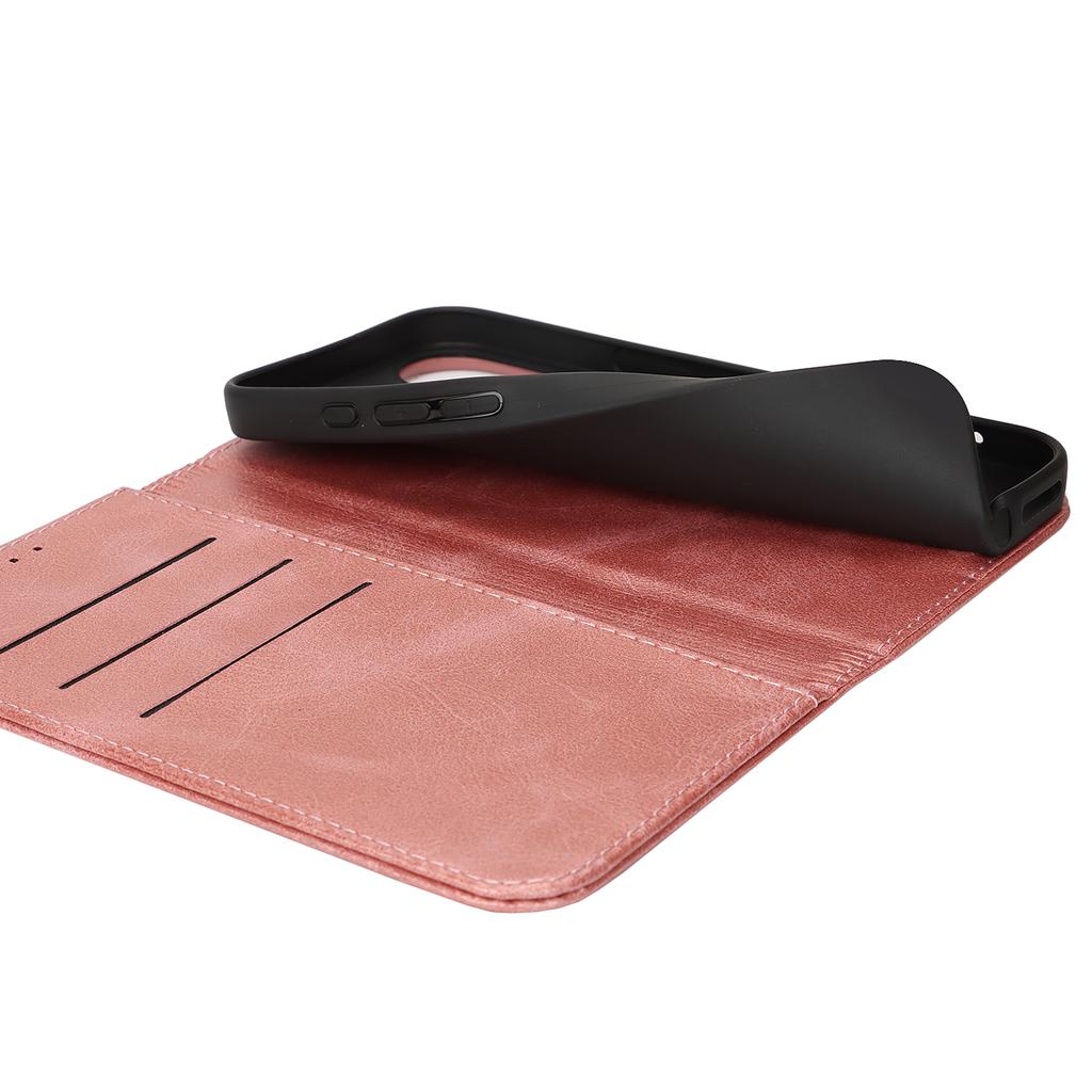 For iPhone 17 Case PU Leather Calf Textured Magnetic Closing Smart Phone Cover