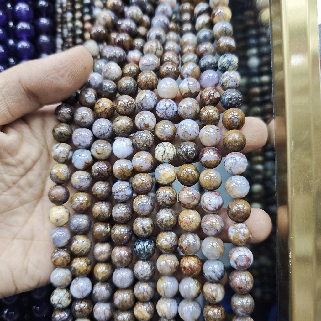 Поездка в Швейцарию: Натуральные круглые бусины из питерсита 4-10 мм для ручного изготовления украшений и браслетов DIY