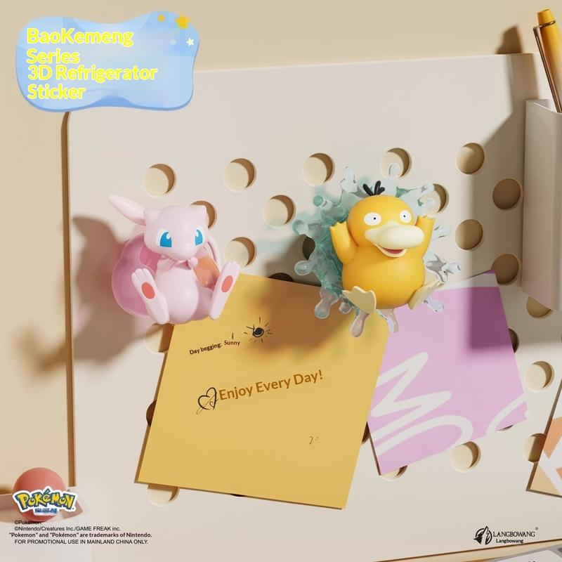 Authentic Pok Mon Series Peripheral 3d Magnetic Refrigerator Sticker Geng Gui Doll Dreamy Pikachu Home Decoration