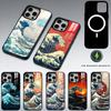 Японская Укиё-э Морские Волны Чехол для Телефона Для iPhone17,16,15,14,13,12,11 Plus,Pro Max Магнитный Для Magsafe Беспроводная Зарядка