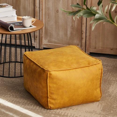 OTAUTAU Single Sofa Cover Faux Suede Leather Lazy Bean Bag Sac Pouf Chair No Filler Beanbag Corner Seat Recliner Couch SF004