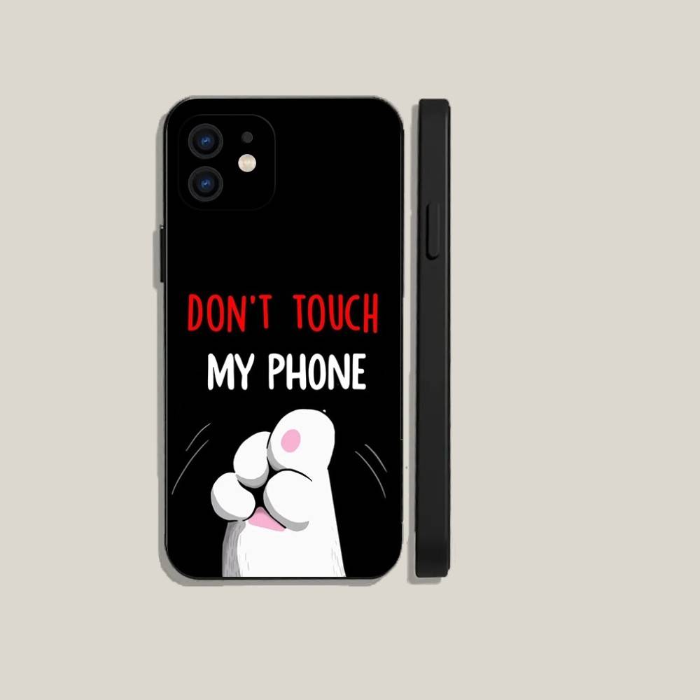 Не трогай мой чехол для телефона для iPhone 16, 15, 14, 13, 12, 11, Plus, Pro Max, XS, X, XR, SE, Mini, 8, 7, мягкий силиконовый черный чехол