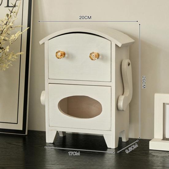 Мини-шкафчик для хранения в форме робота Деревянная шкатулка для украшений Ящик и держатель для салфеток Настольный органайзер для украшений Косметики Туалетного столика Общежития Спальни