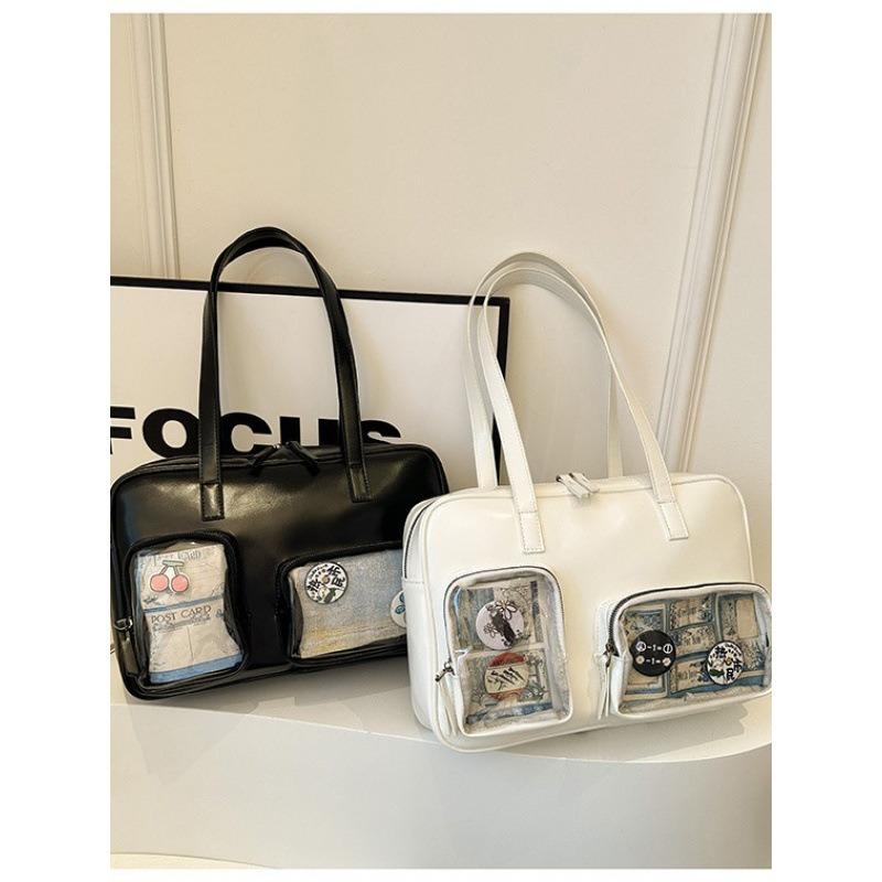 Прозрачная женская сумка из ПВХ, японский кампусный стиль, свежий и сладкий значок, новая модная сумка через плечо для известного в Интернете студента, сумочка