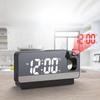 180° Rotation LED Digital Projection Alarm Clock FM Electronic Alarm Clock Radio Alarm Clock Bedside Desktop Clock Snooz Clock for Home