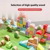 Children's Large Granular Wooden Enlightenment Urban Forest Building Block Assembly Early Education Cognitive Interaction Parent-child Toys