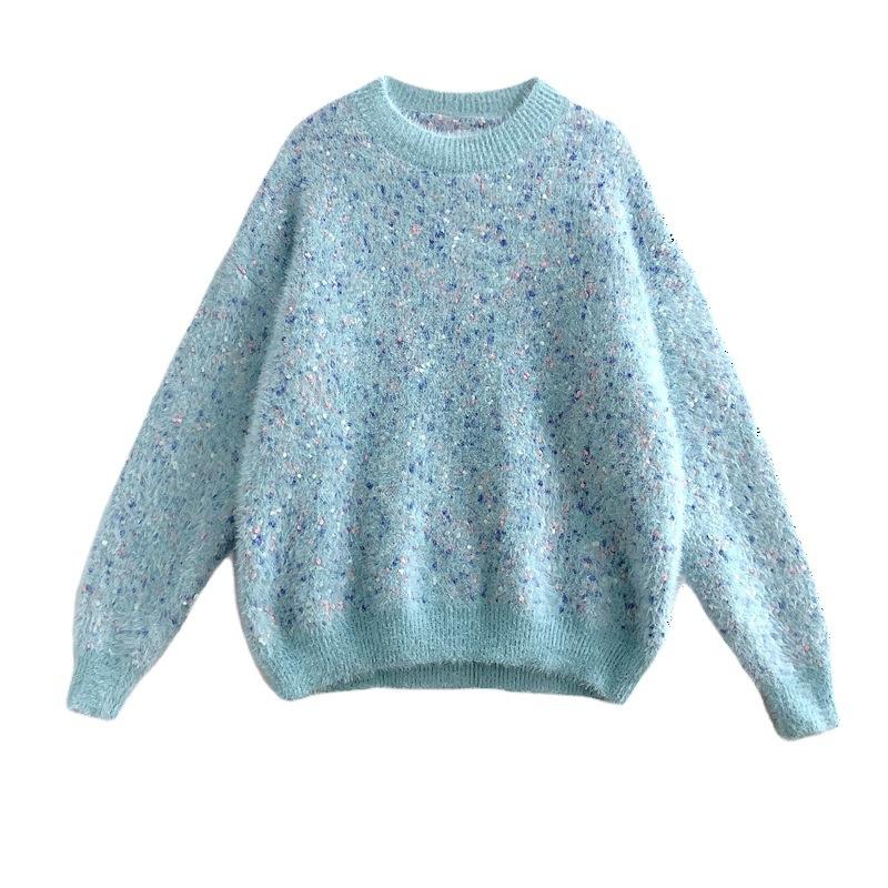 VANGULL Брендовый женский бархатный свитер из искусственной норки, весенне-осенний свитер, свободный корейский стиль, утепленная рубашка в ленивом стиле для верхней одежды