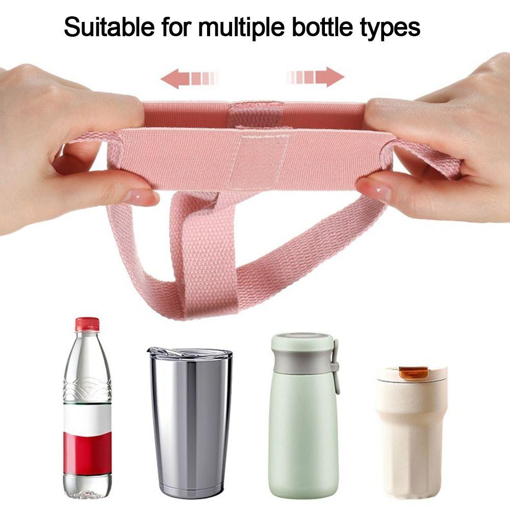 Fashionable Anti-Hot Cup Sleeve Reusable with Adjustable Shoulder Strap Water Bottle Bag Simple Versatile Beverage Bag