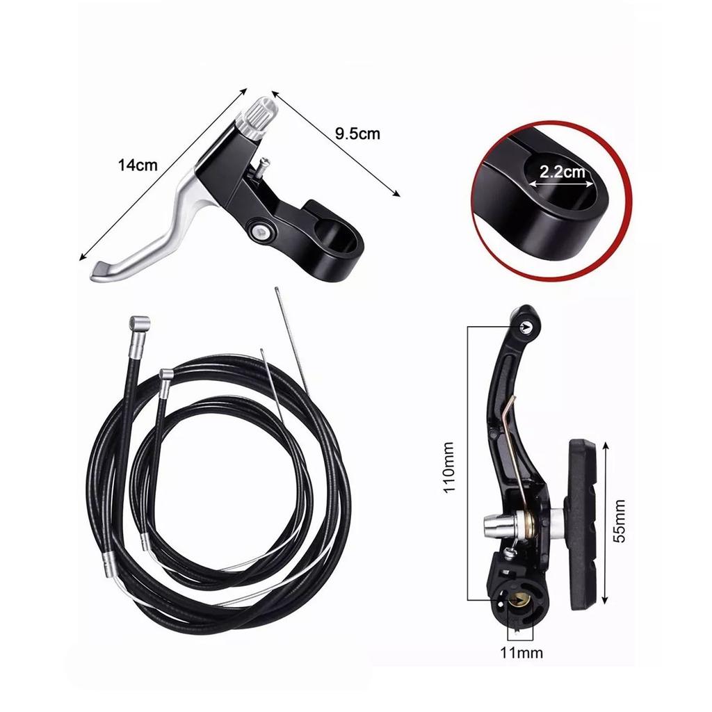 Bike Front Rear V Brake Set Aluminum Alloy Mountain Road Bike V Brake Set Riding Accessories Black