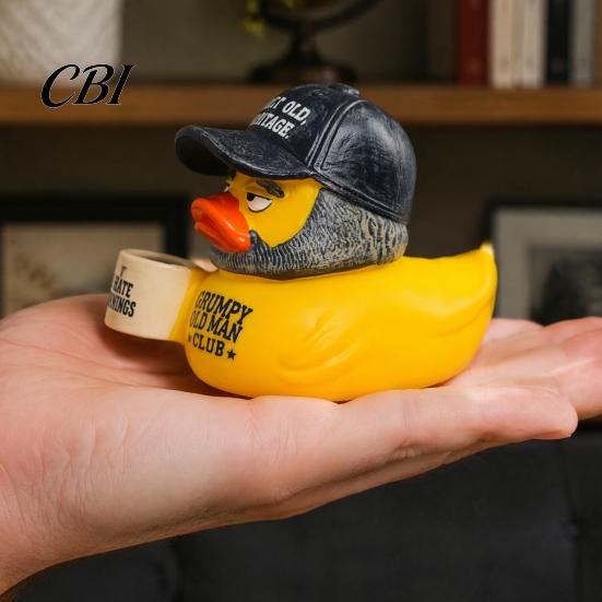 Trendy Desktop Figurines Grumpy Duck Figurine, Humorous Animal Sculpture, Vintage Sarcastic Resin Desk Decor Unique Personality Gifts for Men