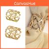 Elegant Double-layer Heart Scarf Ring Smooth Alloy Design For Women In Gold And Rose Gold