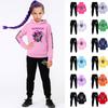 Детский комплект для девочек с длинным рукавом, худи с капюшоном и брюки, для малышей и детей старшего возраста, 2 предмета