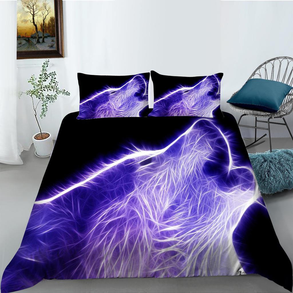 Постельное белье серии «Волк» из полиэстера, двух- или трехпредметное, с 3D цифровой печатью