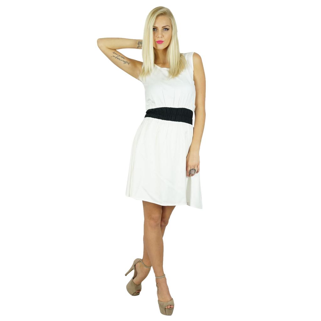 Bimba Women Shift Dress Sporty Knee Length Rayon Casual Clothing With Smocked