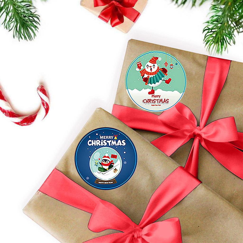 Christmas Stickers  1 Roll 500 Posts  Happy Faces Xmas Kids Stickers Decals For Toys Gifts Crafts Decorations