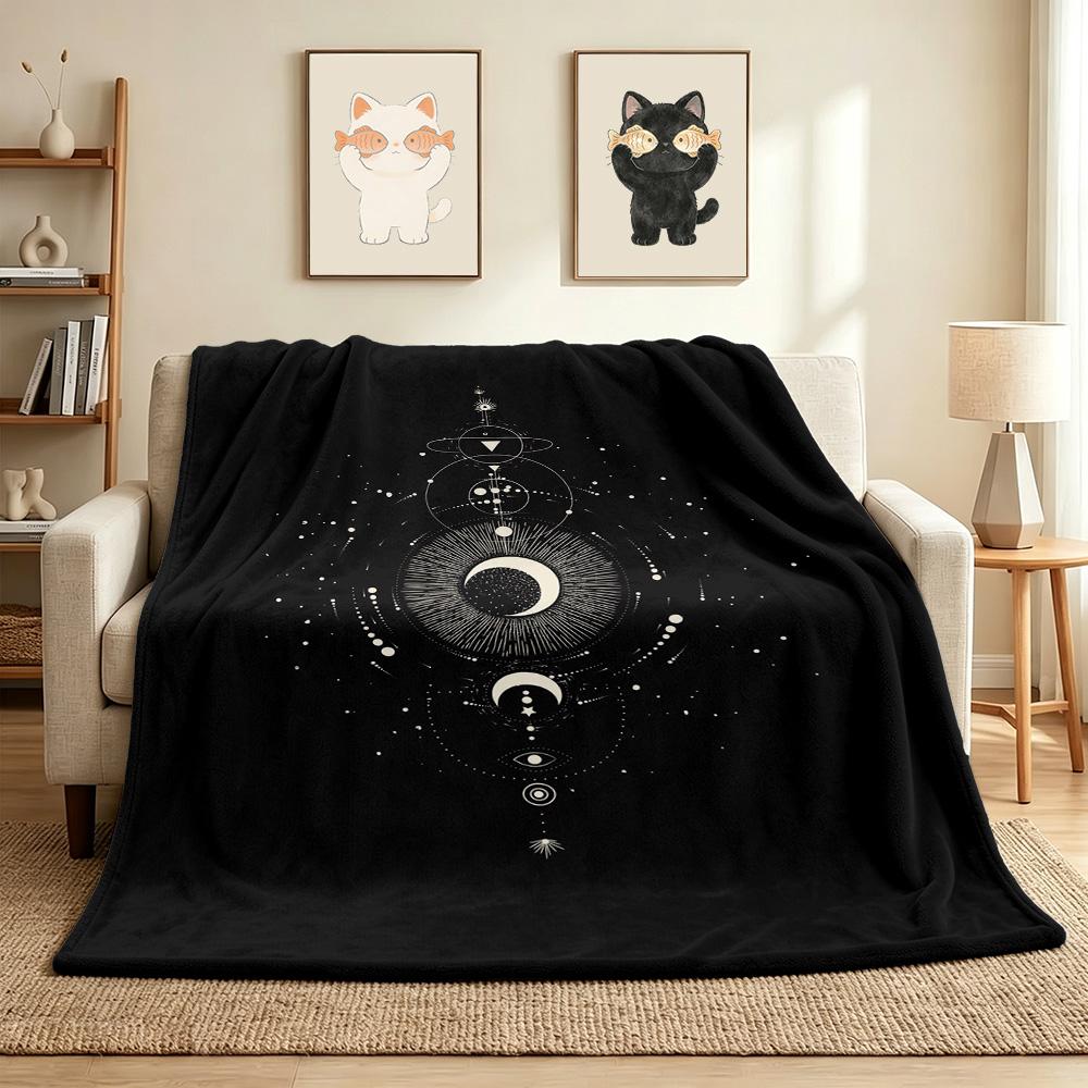 Moon Phases Flannel Blanket Throw Blanket Soft Warm Sofa Bed Camping Car home Decor Unique Christmas Gift C9302686
