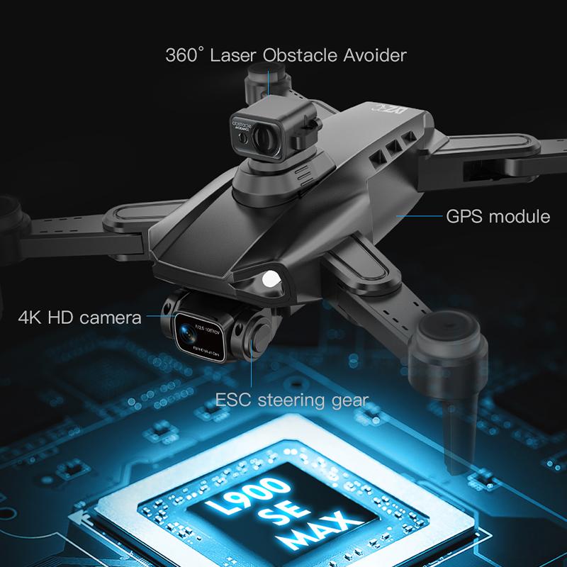 L900 Pro SE MAX Drone 4K Профессиональная камера 5G GPS WIFI 360° Предотвращение препятствий FPV Бесщеточный двигатель RC Квадрокоптер Мини-дрон Игрушка в подарок 1,2 км