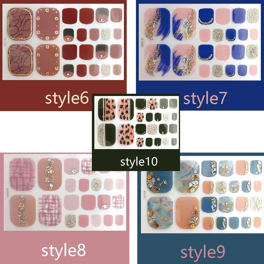 Водонепроницаемые самоклеящиеся наклейки для маникюра с полным покрытием, украшения для ног в стиле Fresh Style, наклейки для ногтей на ногах