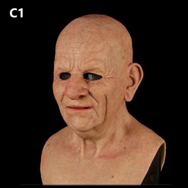 New Old Man Masks Halloween Cosplay Props Scary Horror Facepiece Unisex AdultJ