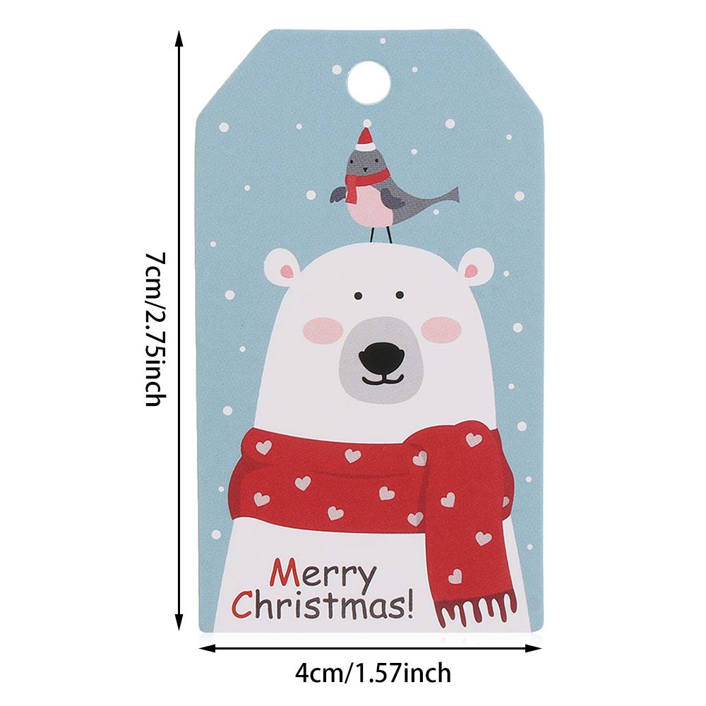 50 шт. Рождественские бумажные бирки-этикетки для подарков с веревкой 10 м Санта-Клаус Снежинка Рождественский подарок Этикетка для упаковки конфет Бирки из крафт-бумаги