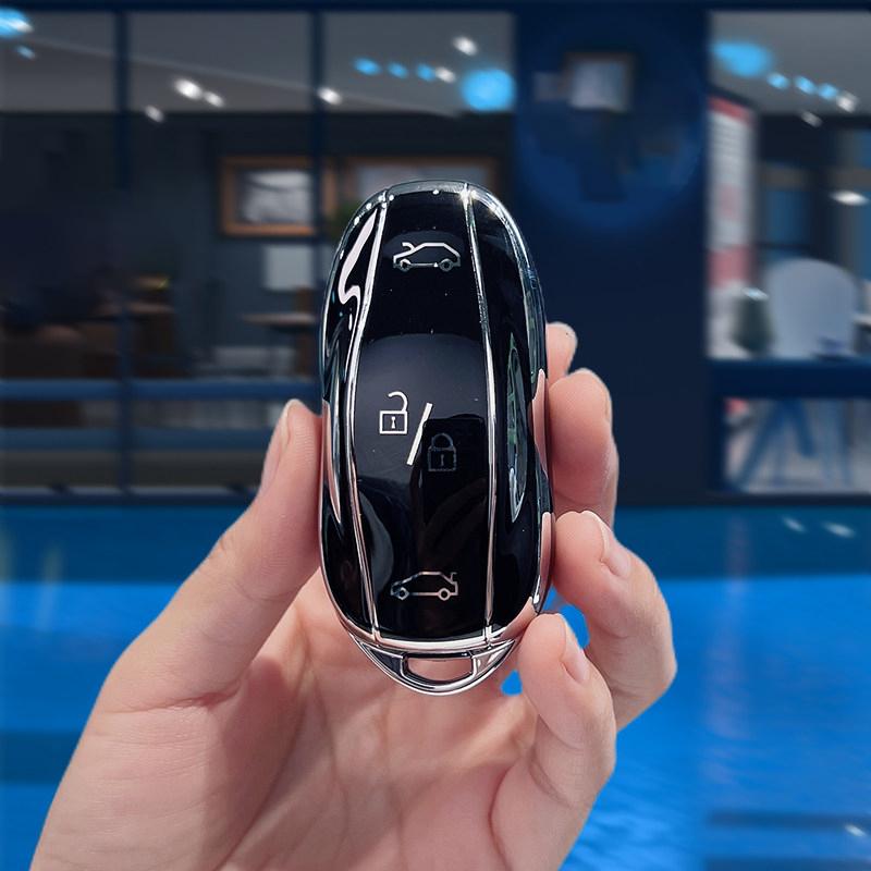 Серебристый Край ТПУ Автомобильный Бесключевой Чехол-Брелок Для Tesla Model 3 Y X Model S Защитный Чехол для Автомобильного Пульта ДУ Аксессуары