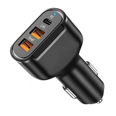 Быстрое автомобильное зарядное устройство PD 30W Triple USB гнездо прикуривателя адаптер питания
