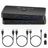 Портативный двойной USB 3.0 переключатель для компьютера 5 Гбит/с Быстрая передача файлов Компактный Корпус из АБС-пластика Компаньон для деловых поездок