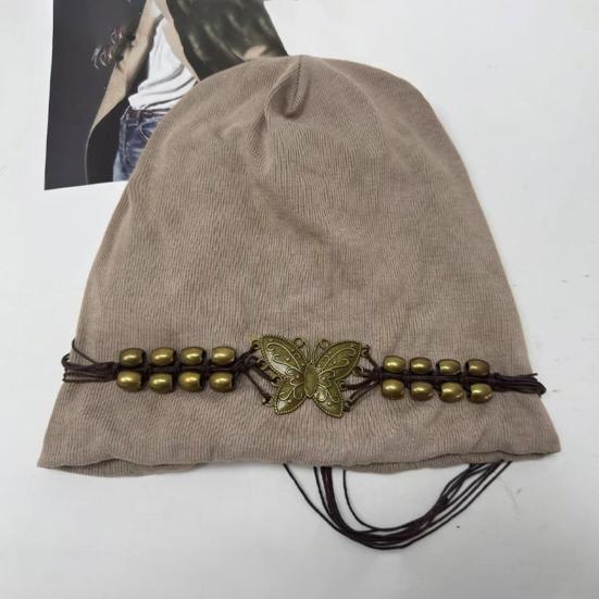 Женская вязаная шапка Зимняя мягкая теплая шапка-бини с кисточкой Женская эластичная шапка-бини