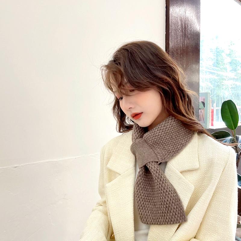 1 шт. модный вязаный шарф однотонный крестообразный шарф зимний теплый ветрозащитный шейный платок защита шеи