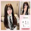 Sihuan Long Black Tea Lolita Wig - Women's Natural Straight Hair for Round Faces
