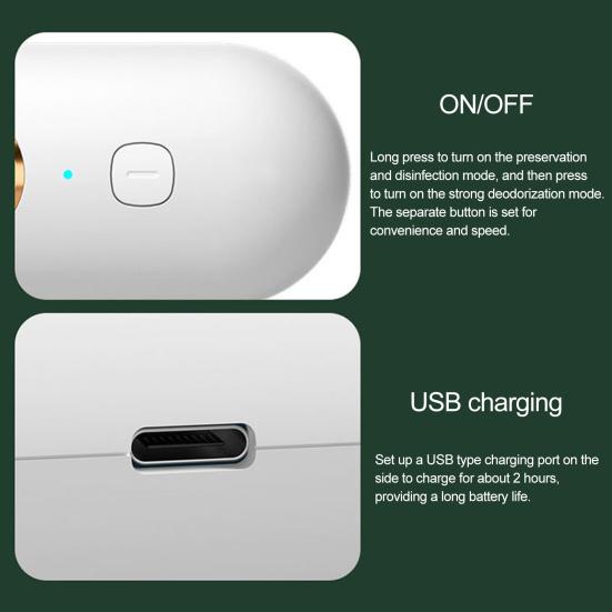 Дезодоратор для холодильника, компактный размер, перезаряжаемый генератор озона, дезодорирующая машина для холодильника, устранитель запахов, кухонные принадлежности