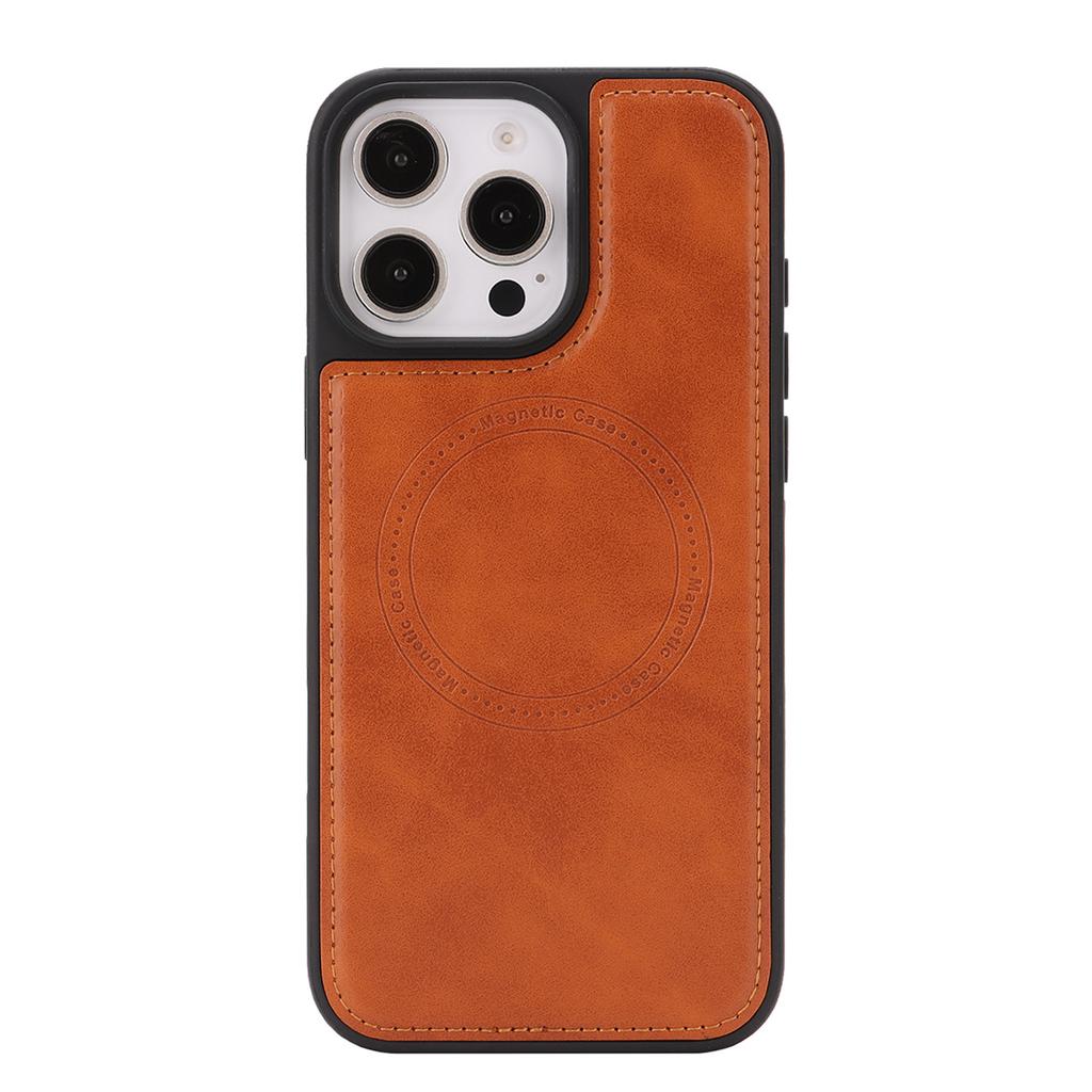 Магнитный беспроводной чехол для телефона для iPhone 12 - 17, 8 цветов, веганская ПУ-кожа, всесторонняя противоударная защита