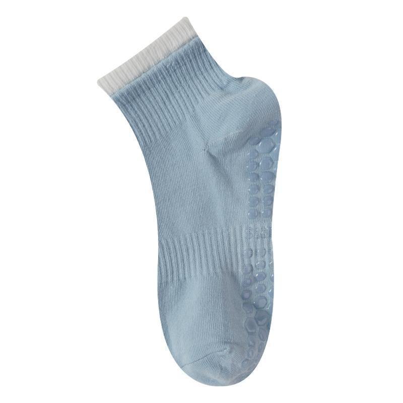 Women's Floor Socks Contrast Color Yoga Socks Cotton Sports Dance Professional Non-slip Silicone Socks