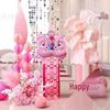 Lion Dance Wedding Room Decoration Set with Flower Ornaments for Bride and Groom Engagement Photo Background Wall