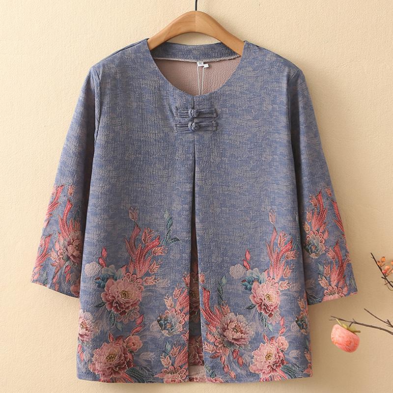 Большие размеры 2XL-7XL Элегантные рубашки больших размеров для женщин Топы Свободные винтажные блузки Летняя одежда для женщин среднего возраста