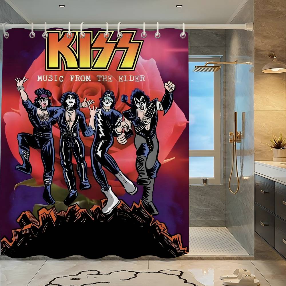 K-Kiss Рисунок Группа Занавеска для душа для ванной Занавеска-перегородка для ванной Светлая Непрозрачная Водонепроницаемый материал Ванная комната