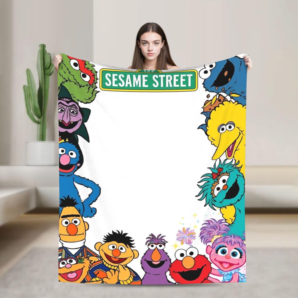 Теплое Мягкое Одеяло Дорожное Офисное Печенька Монстр Элмо Плед Фланелевое Покрывало Для Улицы Забавное Покрывало Для Дивана-Кровати
