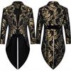 Devil Fashion Men's Gothic Steampunk Tailcoat Jacket Black Wedding Halloween Jacket