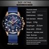 LIGE 2020 New Mens Watches Wrist Watch Quartz Clock Blue Watch Men Waterproof Sports Chronograph