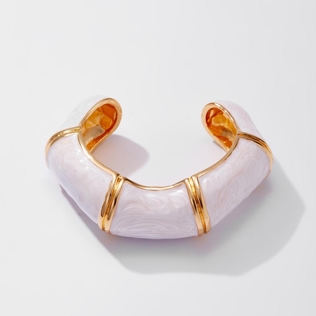 Ретро эмаль капает масло открытые массивные открытые браслеты для женщин панк нерегулярные акриловые смолы бамбуковые наборные браслеты манжеты для пары геометрические украшения для рук